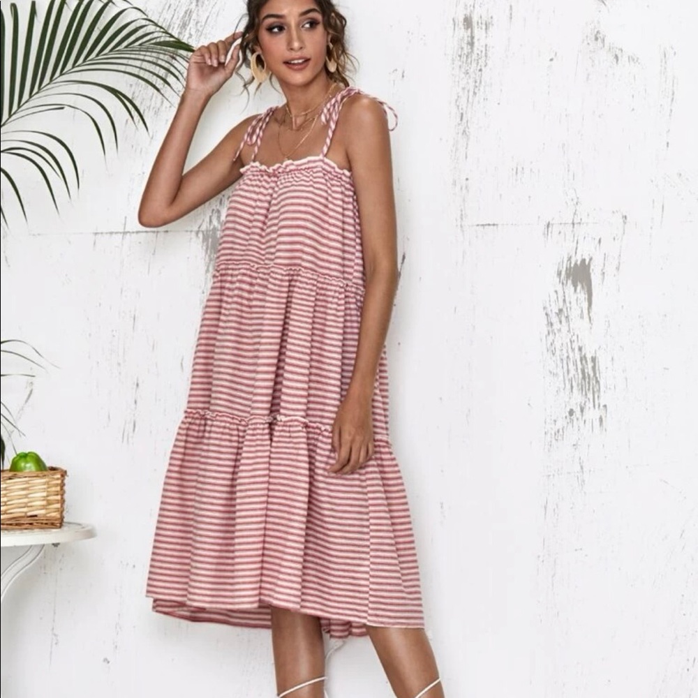 Striped midi cami dress